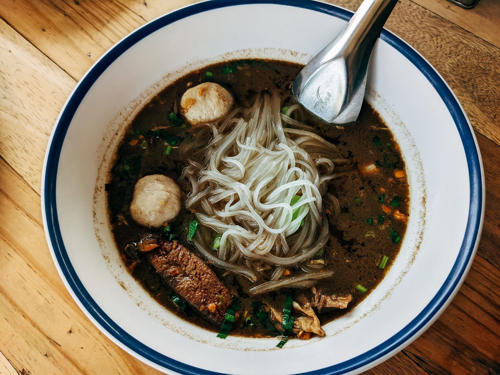 Boat Noodles Thai Street Food local dish at Boat Noodle Alley Bangkok